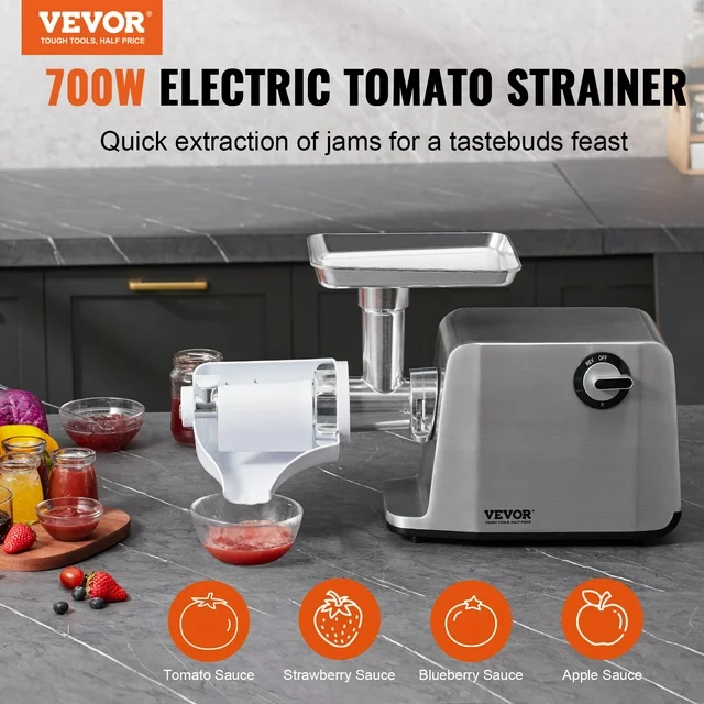 BENTISM 100 lbs/H Electric Tomato Strainer 700W Tomato Sauce Maker Machine Փ45mm