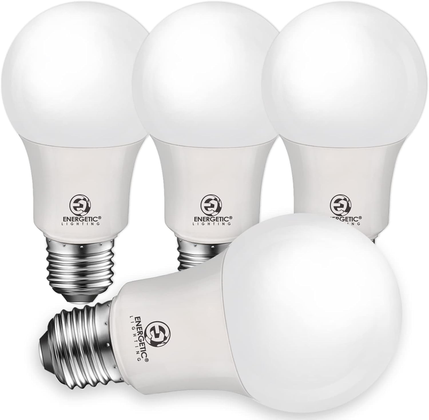 ENERGETIC SMARTER LIGHTING 40W Equivalent A19 LED Light Bulb, Soft White 2700K, UL Listed, E26 Standard Base, Non-Dimmable LED Light Bulb, 4-Pack